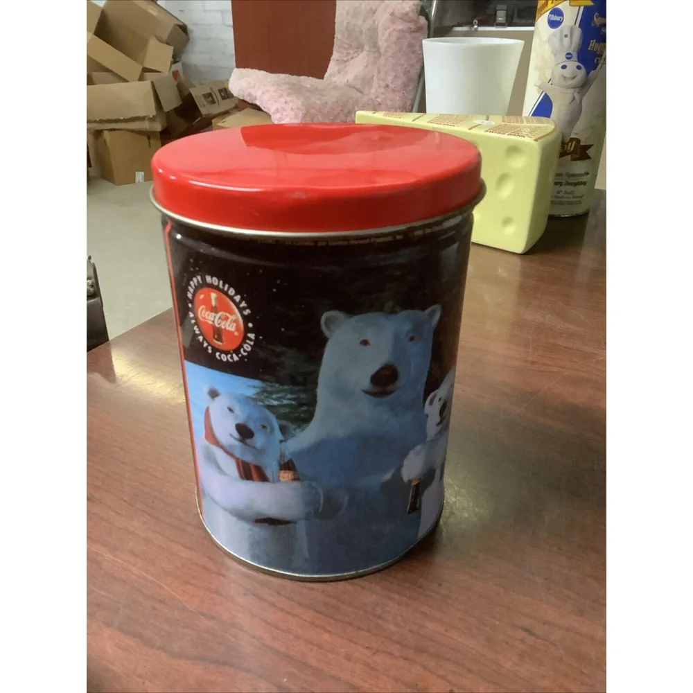 Collectible Coca-Cola Happy Holidays Polar Bear Family Tin 1995